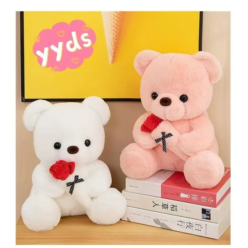 Soft Rose Plush Bear